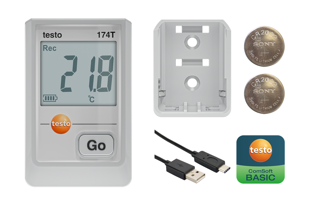 testo 174 T - Mini temperature data logger with USB-C and PC software