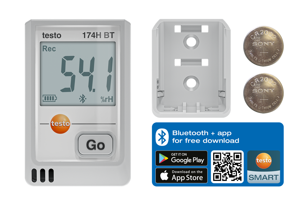 testo 174 H BT - Mini data logger for temperature and humidity with Bluetooth 