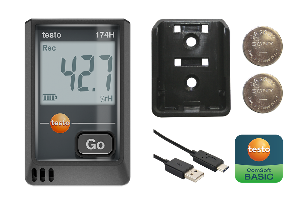 testo 174 H - Mini data logger for temperature and humidity with USB-C and PC Software