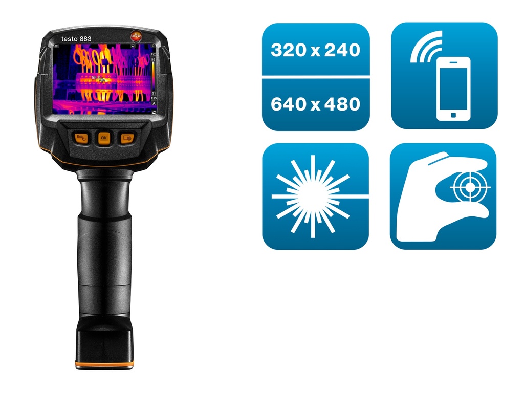 testo 883 Thermal imager with standard lens 30° x 23°