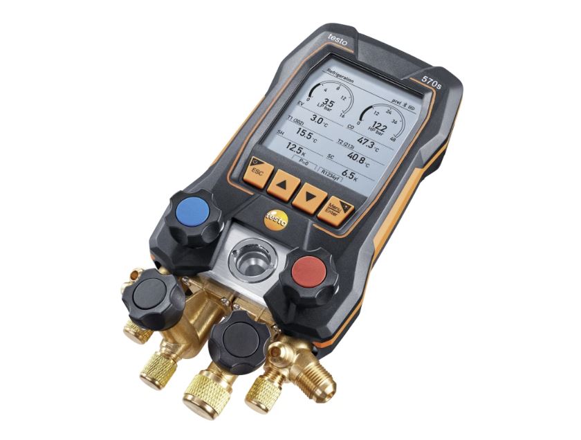 testo 570s Digital manifold with 4-way valve block, Bluetooth and large data memory