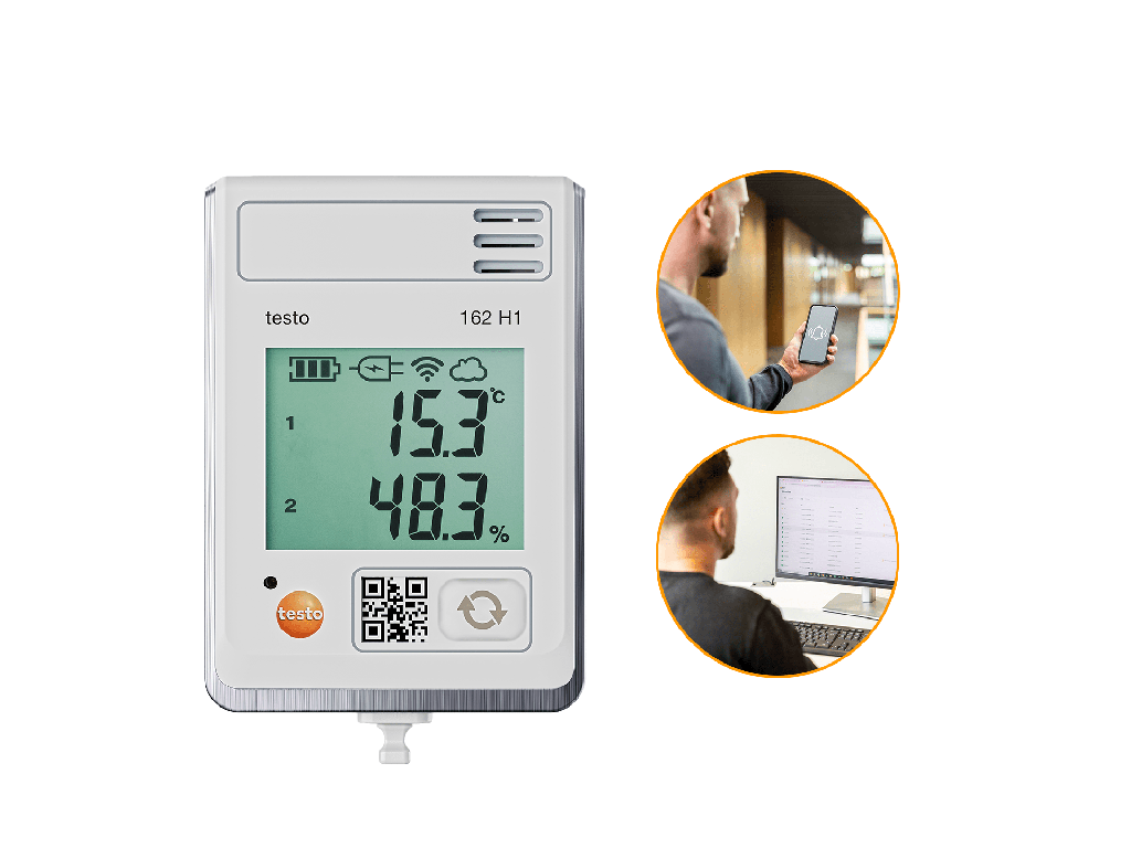 testo 162 H1 - Online data logger with display and integrated temperature and humidity sensor