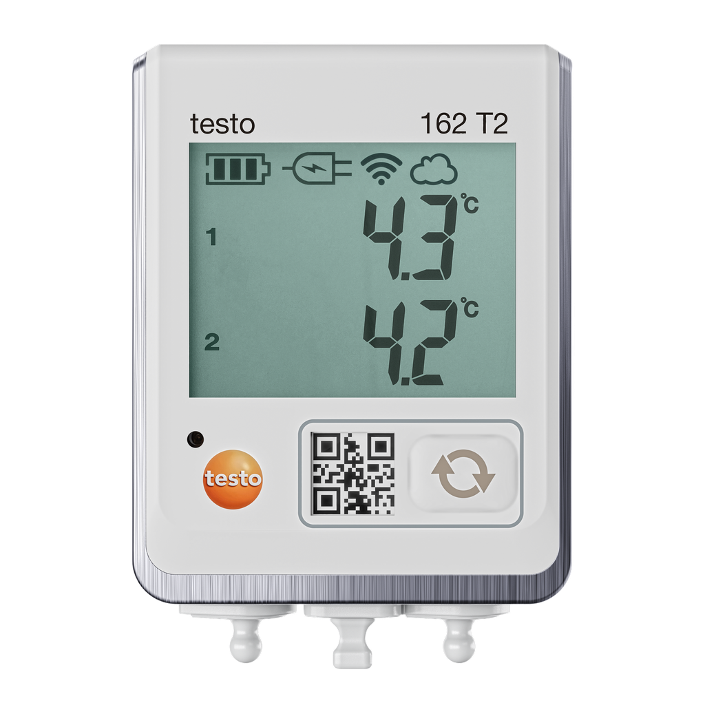 testo 162 T2 - Online data logger with display and 2 connections for NTC temperature probes