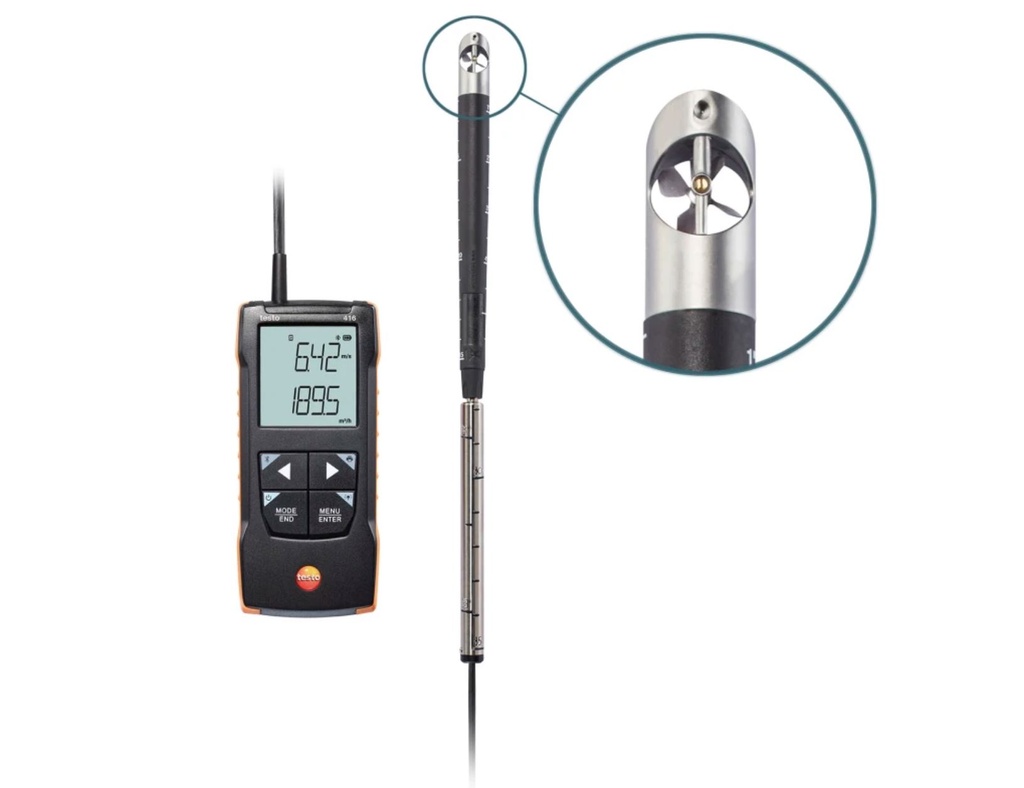 testo 416 Digital 16 mm vane anemometer with App connection