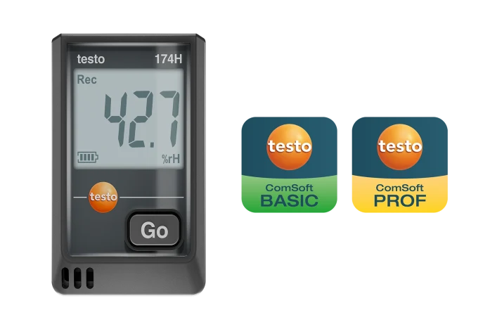 testo 174 H - Mini data logger for T° & %RH with USB-C and PC Software