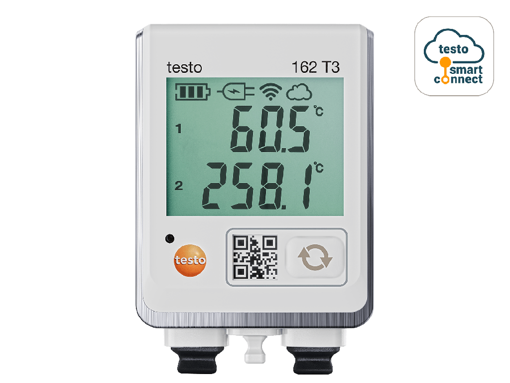 testo 162 T3 - Online data logger with display and 2 connections for TC temperature probes