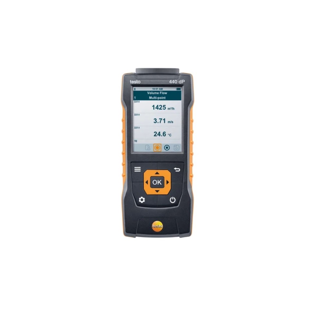 testo 440 dP air velocity and IAQ measuring instrument incl. integrated differential pressure sensor